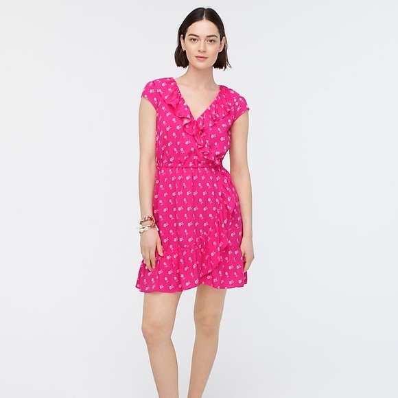 NWT J. Crew V-neck Ruffle Dress floral print